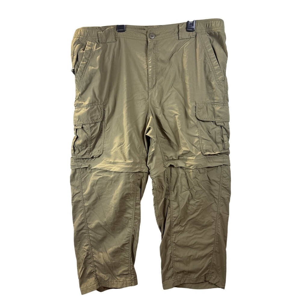 Columbia Titanium Convertible Cargo Pants Mens XL (38x27) Green Nylon Hiking